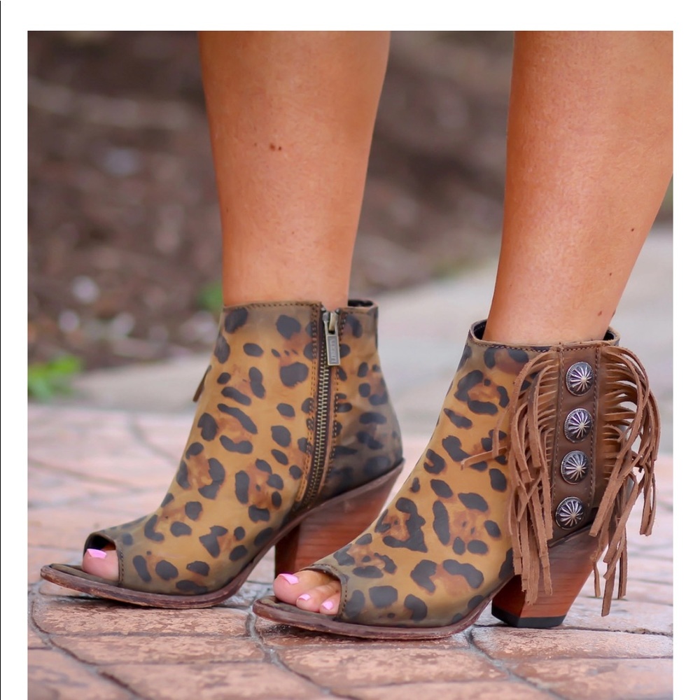 Liberty Black concho cheetah bootie